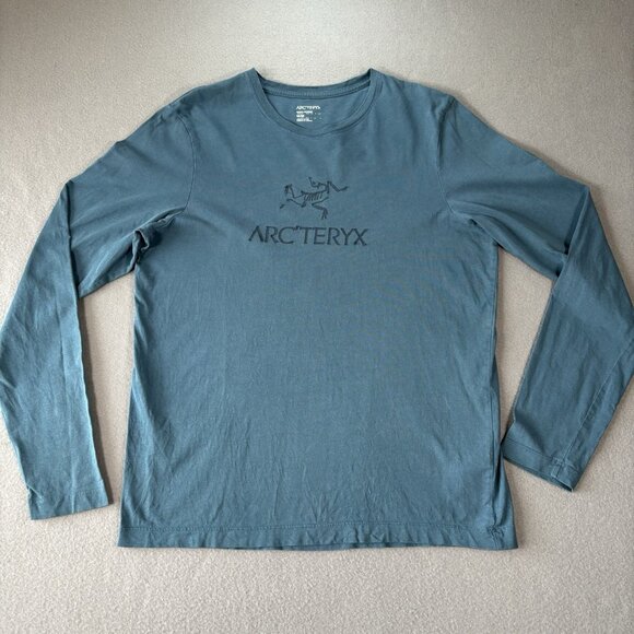 Arc'teryx Arc'Word Long Sleeve T-Shirt Mens M Blue Turquoise Gorpcore Outdoor - Picture 1 of 14